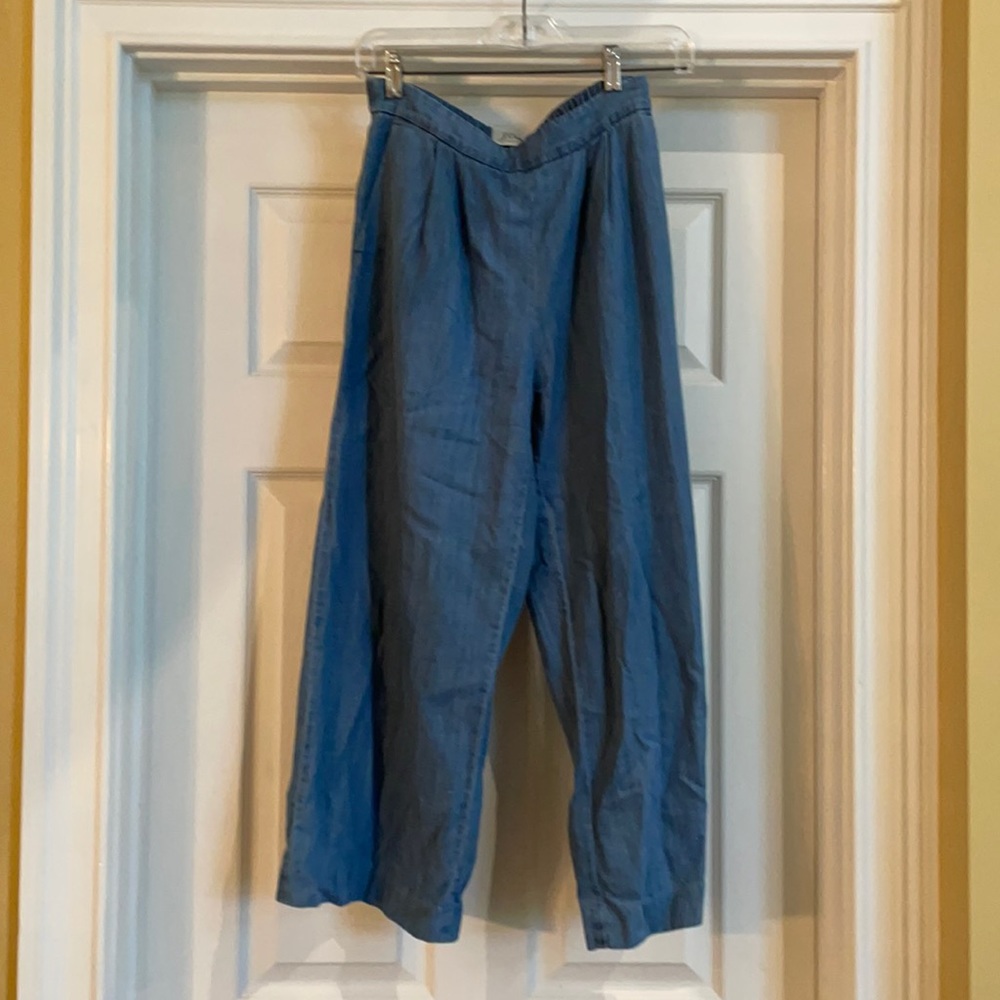 Super comfy jcrew chambray wide legged pants